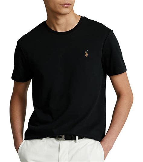 Polo Ralph Lauren Mens Custom Slim Fit Soft Cotton T Shirt Polo Black