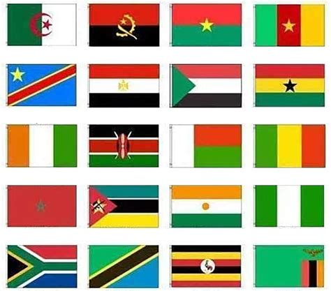 3x5ft Set Of 20 African Flags Patio Lawn And Garden