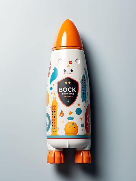 Premium Photo Photo Of Rocket Ship Shaped Bottle Space Themed Design Plastic Packag Blank