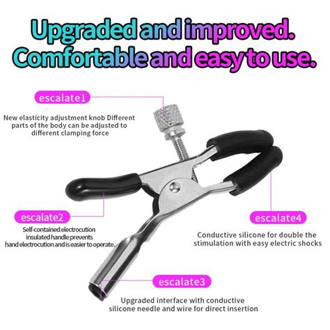 Electro E Stim Shock Pussy Clit Nipple Clamps Breast Stimulation Clips Toys USA EBay