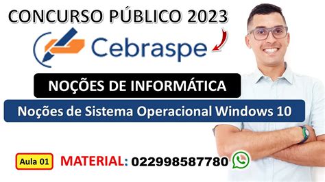 Noções de Sistema Operacional Windows 10 Informática Cebraspe 2023