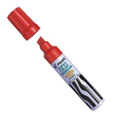 Pilot Super Colour Jumbo Permanent Marker Chisel Red Office Spot