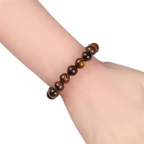 Bracelet Mm Tiger Eye Cm Bracelet Lastique Perles En Pierre