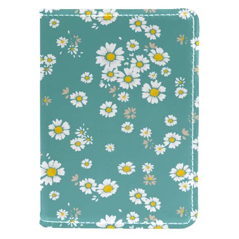 Ownta Tiny White Daisy Flowers Blue Background Pattern Premium Pu