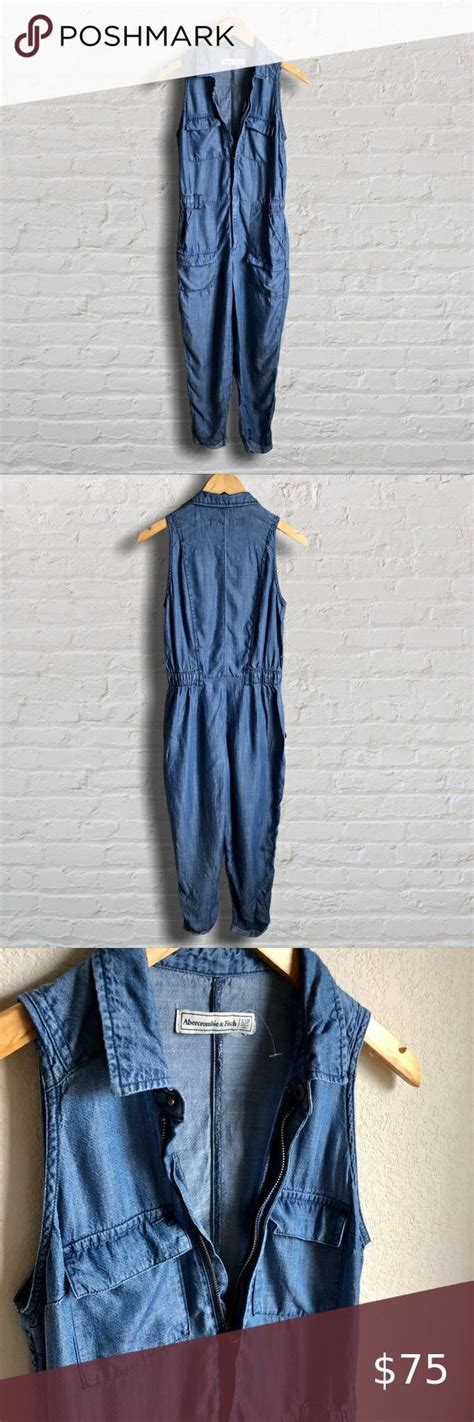 Abercrombie Fitch Chambray Utility Jumpsuit Abercrombie Fitch