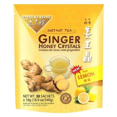 Ginger Honey Crystals With Lemon Sachets 10 Count By Prince Of Peace