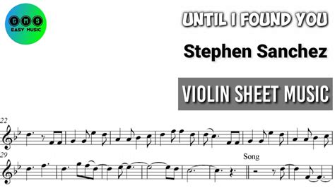 Karaoke Until I Found You Stephen Sanchez Violin Sheet Music