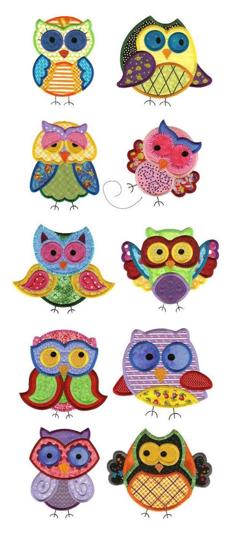 A Hoot And A Half Applique Set 2 Machine Embroidery Designs Owl