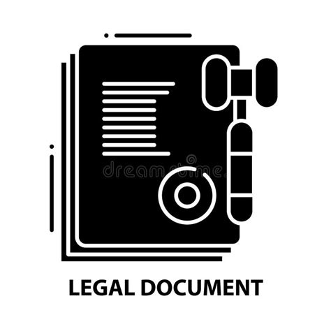 Document Icon Black Sign With Strokes Concept Illustration Stock