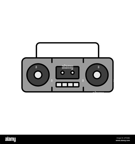 Boombox Cassette Stereo Recorder Retro Design From The Eighties Color