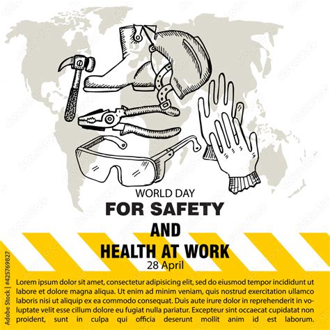 World Day For Safety And Health At Work Poster Vector De Stock Adobe