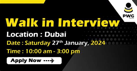 PWG Group Walk In Interview Dubai Wedado