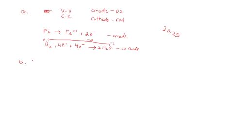 SOLVED:(a) Write the anode and cathode reactions that cause the ...