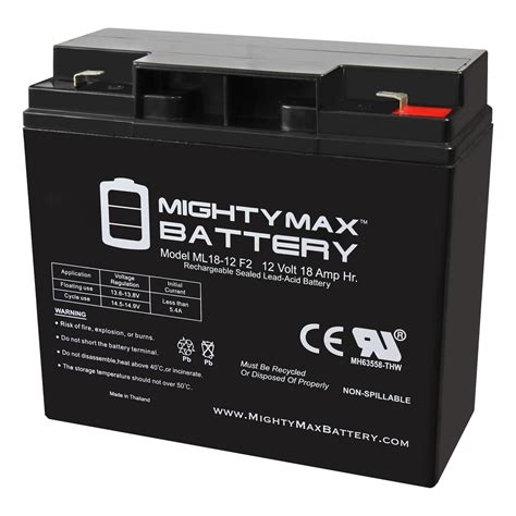 Mighty Max 12v 18ah F2 Sla Replacement Battery For Homelite Ut13126 635665753291 Ebay