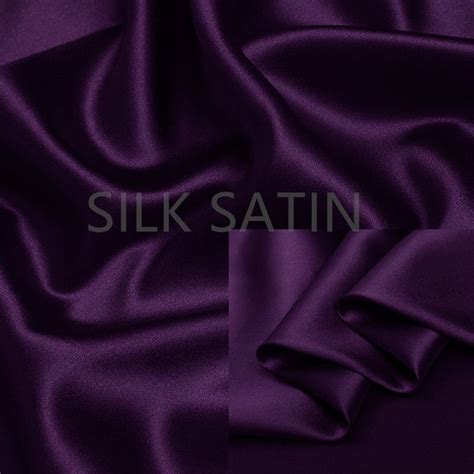 19mm 100 Silk Charmeuse Fabric Deep Purple Thick Silk Satin Fabric By