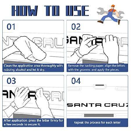 Tailgate Inserts Letters Compatible For Santa Cruz D Raised