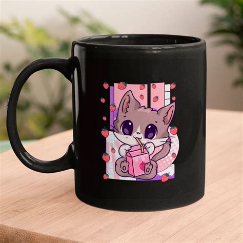 Cute Kawaii Cat Strawberry Milk Anime Neko Shake Mugs Sold By Sylheti