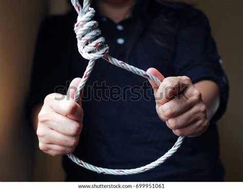 Rope Slipknot Woman Showing Stop Hand Stock Photo 699951061 Shutterstock