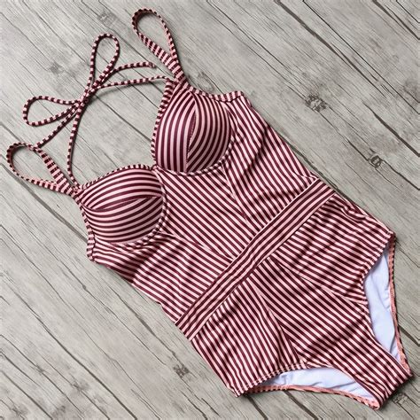 Aliexpress Buy One Piece Swimsuit Striped Bodysuit 2017 Swimwear