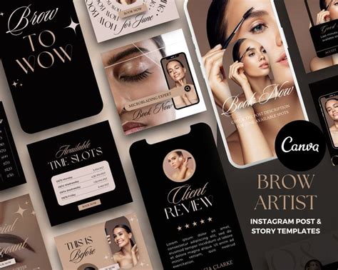 Microblading Instagram Templates Canva Pmu Post Templates Brow Tech