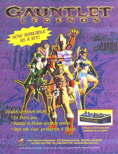 The Arcade Flyer Archive Video Game Flyers Gauntlet Legends Atari