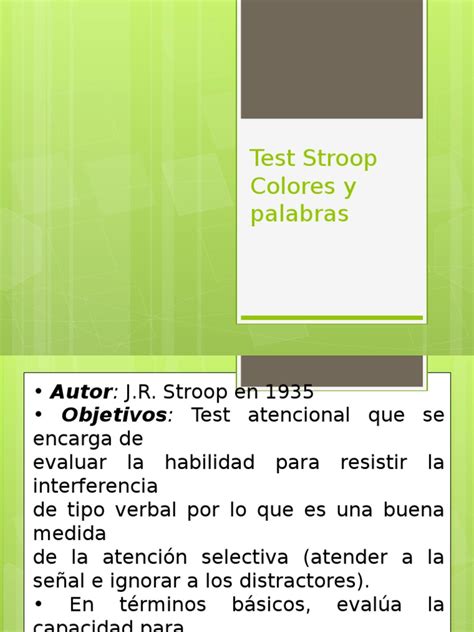 Test Stroop Ucp Verde Lectura Proceso