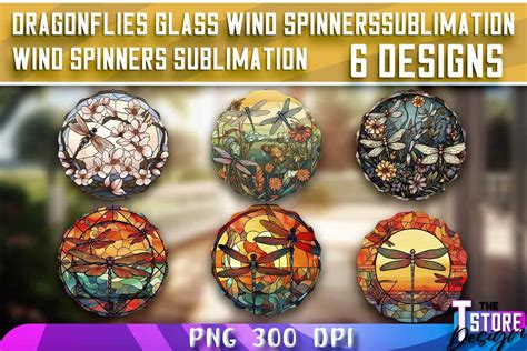 Dragonflies Stained Glass Wind Spinners Graphic By The T Store Design · Creative Fabrica