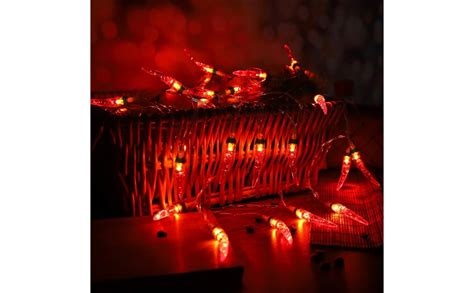 Osaladi Chili String Lights M Leds Battery Powered Pepper Lights