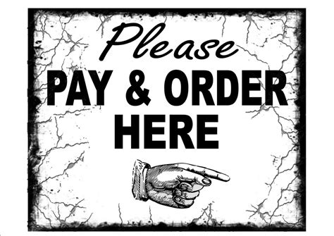 Please Pay Order Here Shop Sign Pay Here Cafe Sign Metal Sign EBay