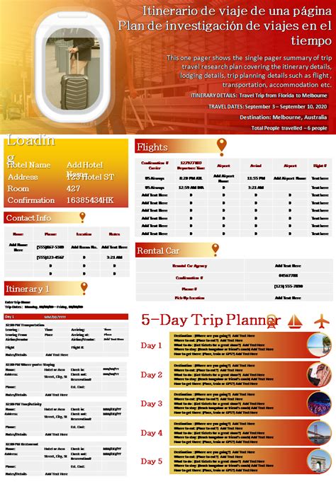 Plantilla De Planificador De Itinerario Imprescindible Con Muestras Y