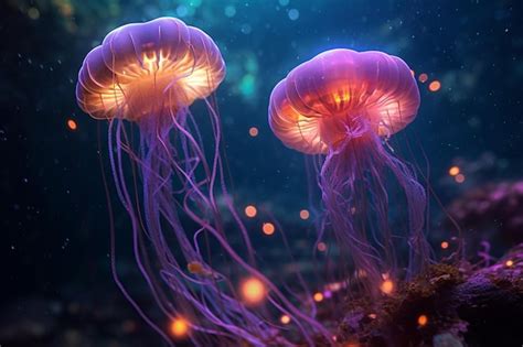 Premium AI Image There Are Two Jellyfishs Floating In The Water With