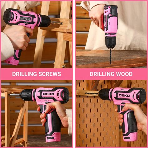 Dekopro V Cordless Drill Set Perfect Pink Power Tool For Handy