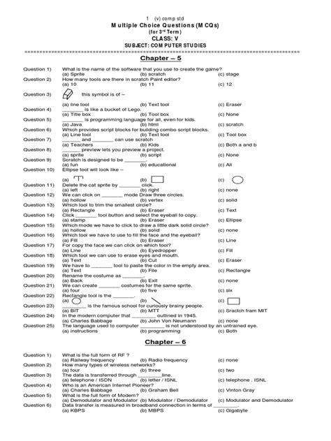 Class 5 Computer Pdf Pdf Modulation Computer Network