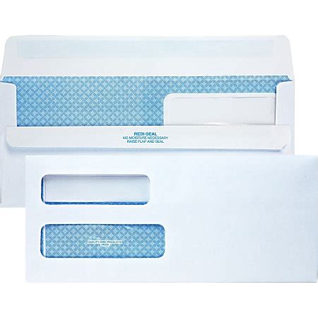 Quality Park Redi Seal Envelopes Double Window Security Self Sealing