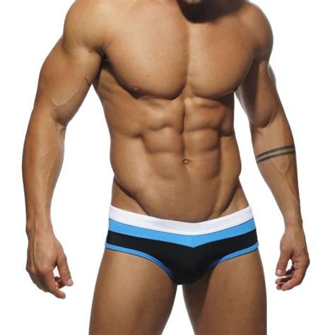 Maillot de bain étanche pour hommes couleurs Sexy slip pour Gay no pad E