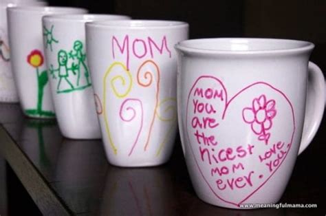 Homemade Mothers Day Mugs