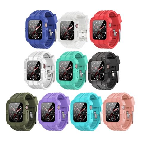 Armor Style Sport Silicone Strap Case Integrated Strap For Smartwatch