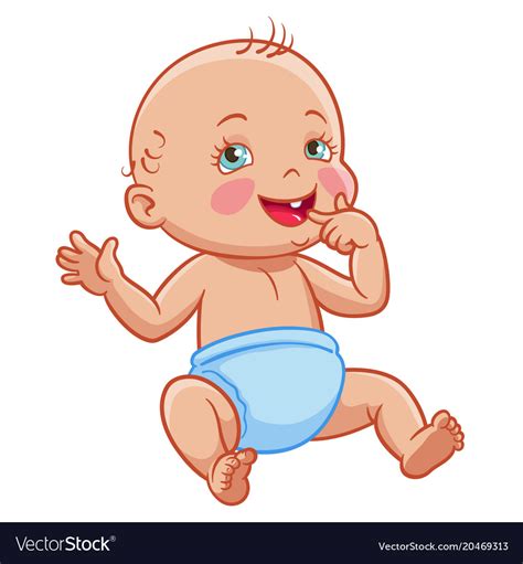 Baby In Diaper Cartoon