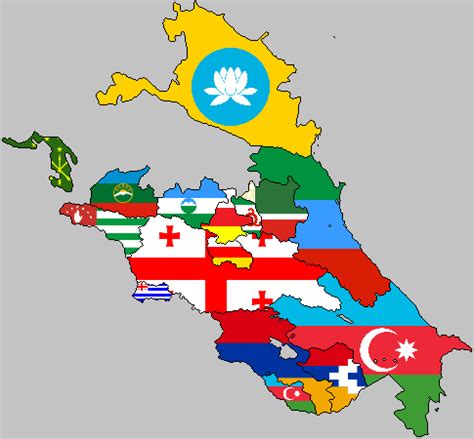 Caucasus Flag Map - Anti Vuvuzela