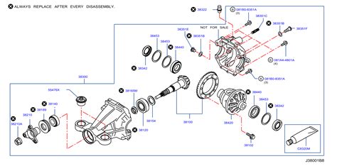 2013 Infiniti JX35 Differential Rear 38301 4GD4A Genuine Infiniti