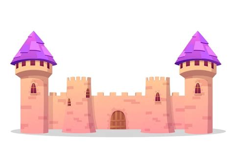 Premium Vector Cartoon Fortress Medieval Stone Castle Illustration