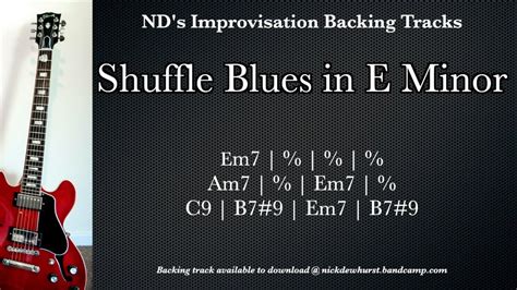 E Minor Shuffle Blues Backing Track YouTube