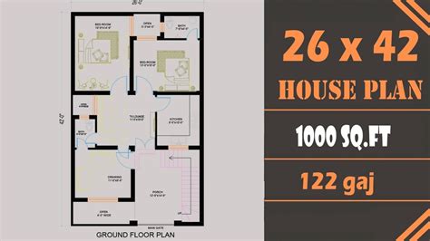 26 X 42 House Plan 1000 Sqft House Plan 122 Gaj House Plan 26