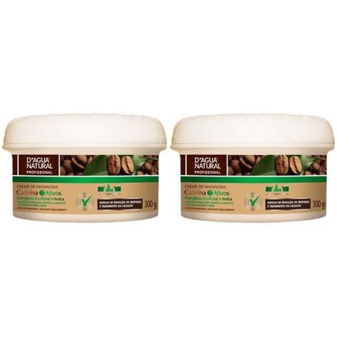 Kit Creme Profissional Massagem Corporal Redutor De Celulites Cafeina