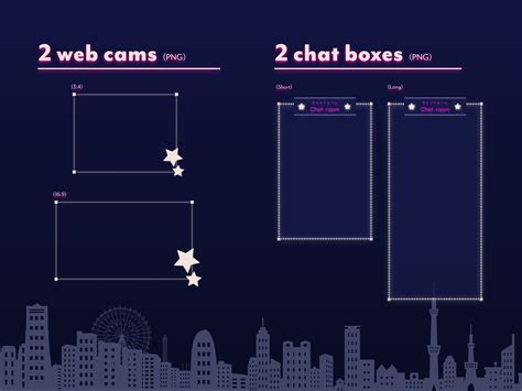 Twitch Overlay Package Starry Pink Neon Night In Japan Etsy