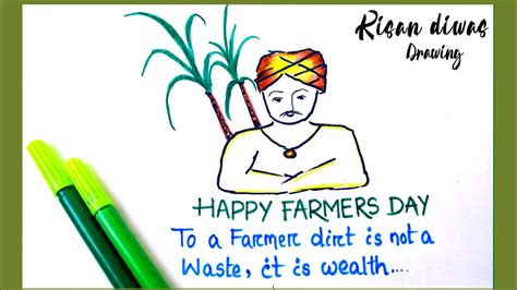 Easy Farmers Day Drawing Poster Easy Kisan Diwas Drawing Poster How To