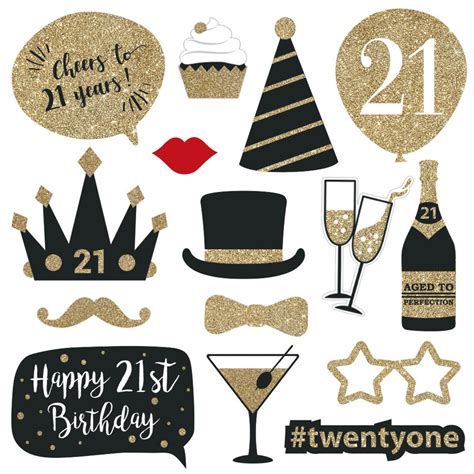 21st Photo Booth Props Fully Assembled 21st Birthday Photo Etsy