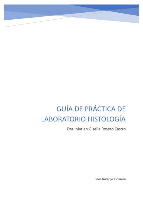 Gu A De Pr Cticas Histolog A Histologia Gu A De Pr Ctica De