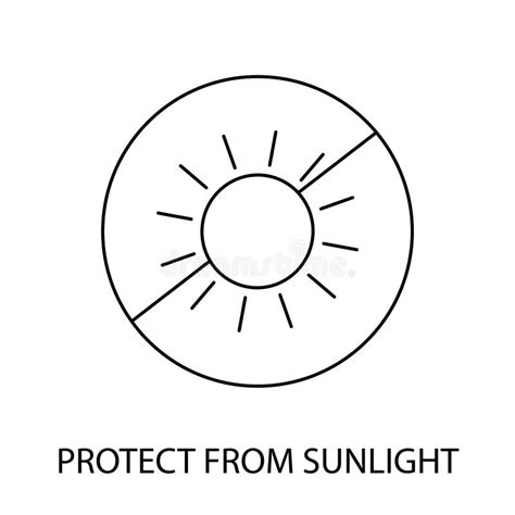 Keep Away From Sunlight Vector Line Icon For Food Packaging