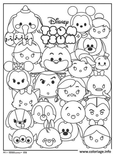 Coloriage Tsum Tsum Disney Personnages